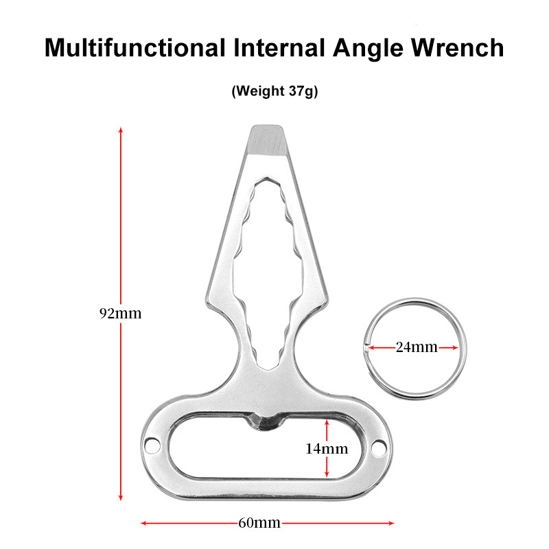 Outdoor EDC Portable Multifunctional Tool Stainless Steel Defensive Defence Spikes Wrench for Camping