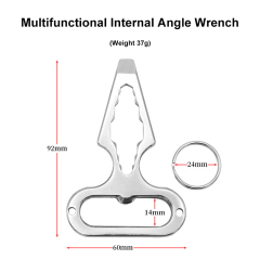 Outdoor EDC Portable Multifunctional Tool Stainless Steel Defensive Defence Spikes Wrench for Camping