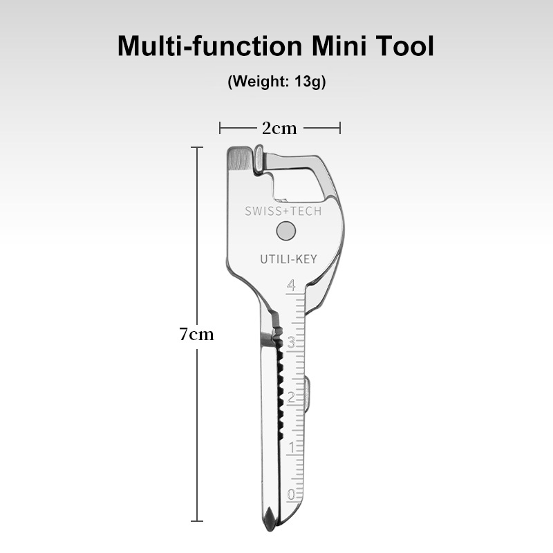Multifunctional 6 in 1 Defensive Keychain Tool Bottle Opener Screwdriver Folding Knife for Outdoor Tools