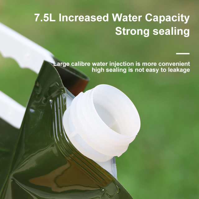 7.5L Portable Folding Water Storage Bag Plastic Bucket with Valve Supplies for Outdoor Camping