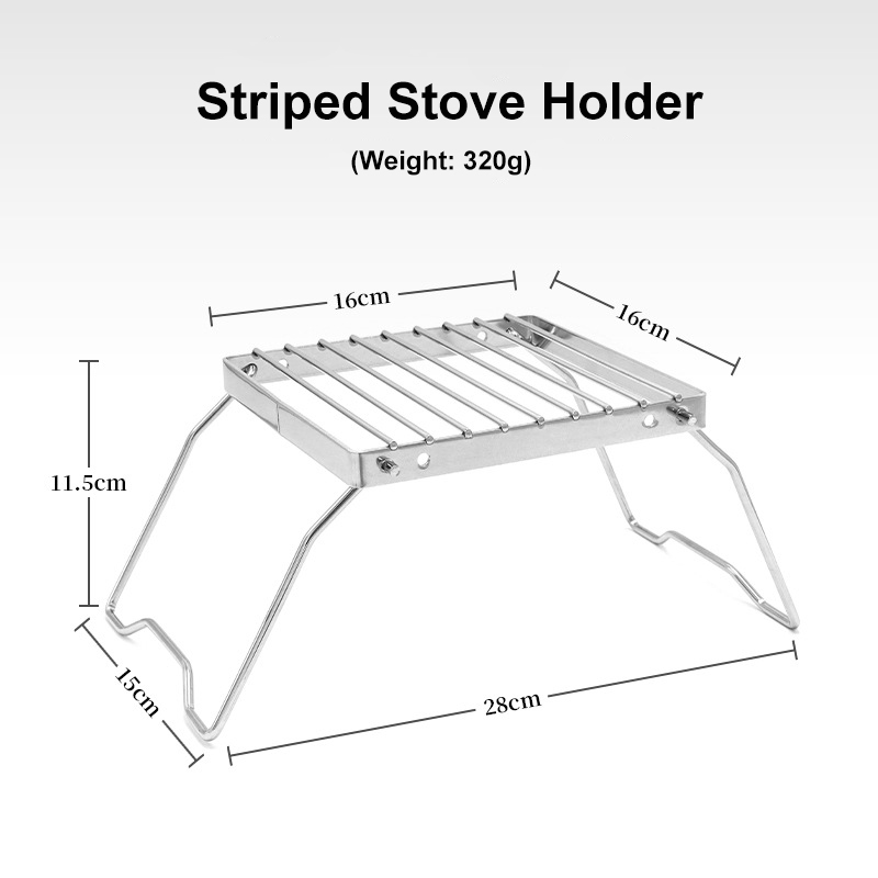 Outdoor Portable Foldable Stainless Steel Striped Mesh Mini Stand Grill Pan Stove Top Stand
