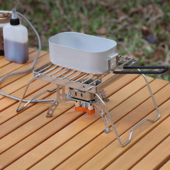 Outdoor Portable Foldable Stainless Steel Striped Mesh Mini Stand Grill Pan Stove Top Stand