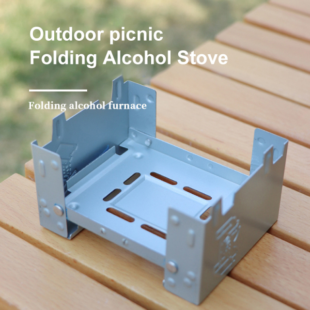 Portable Solid Alcohol Stove Folding Cassette Stove for Outdoor Camping