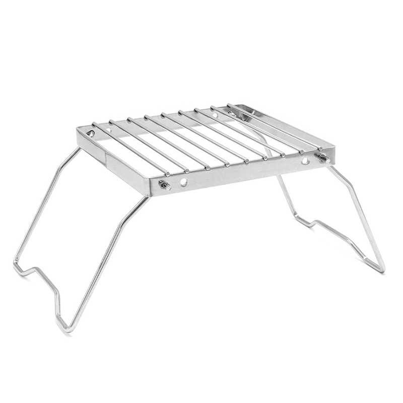 Outdoor Portable Foldable Stainless Steel Striped Mesh Mini Stand Grill Pan Stove Top Stand