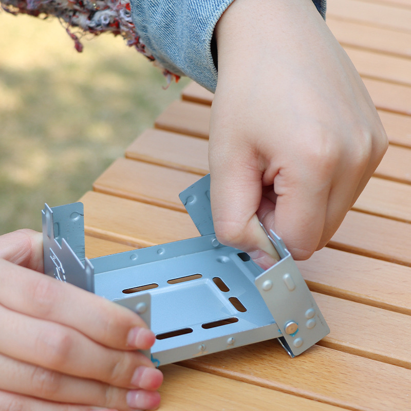 Portable Solid Alcohol Stove Folding Cassette Stove for Outdoor Camping