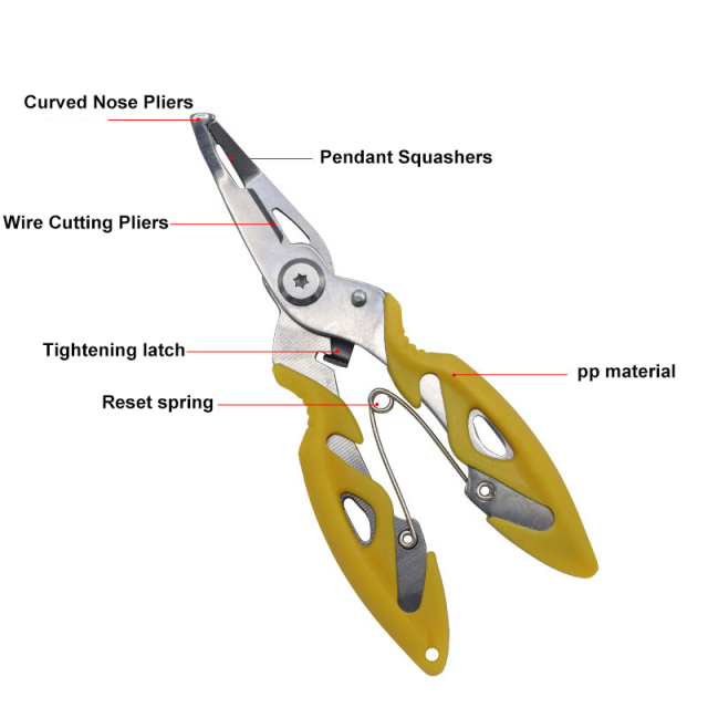Multi-functional Fishing Pliers Stainless Steel Curved Nose Cutter Outdoor Fishing Supplies