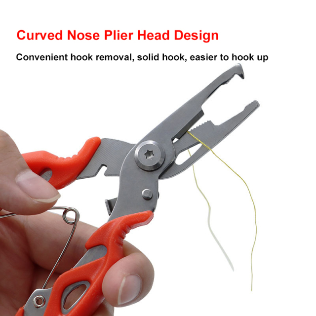 Multi-functional Fishing Pliers Stainless Steel Curved Nose Cutter Outdoor Fishing Supplies