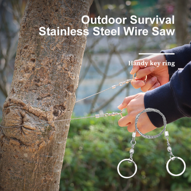 Rope 4 Strand Saw Wire Saw Survival Rope Chain for Outdoor Survival