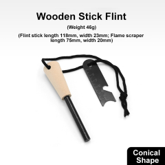 Portable Wooden Handle Magnesium Flint Stick  for Outdoor Wilderness Survival tools Camping Equipment
