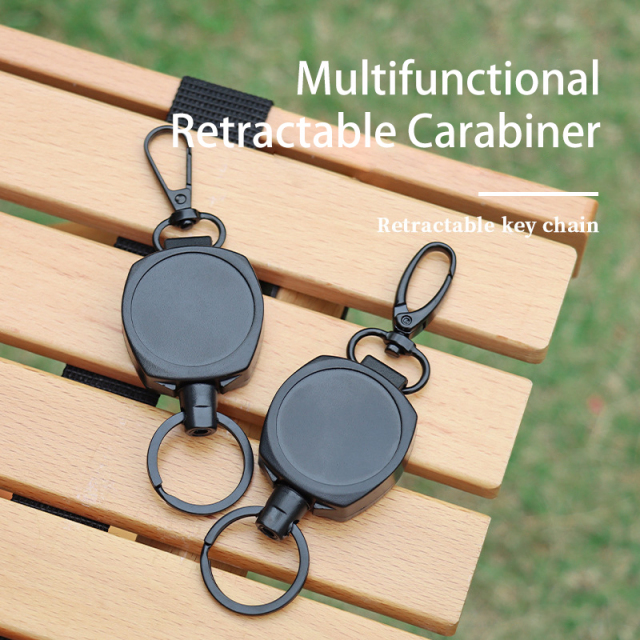 Metal Lanyard Anti Lost & Stolen Retractable Keychain for Outdoor Sport