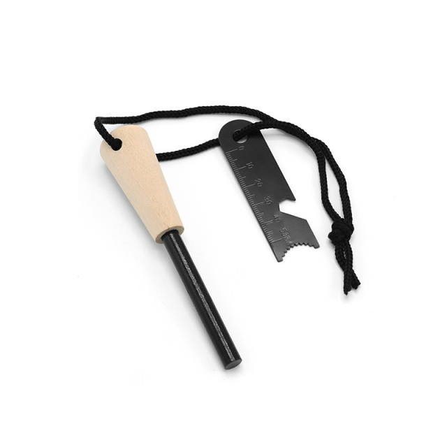Portable Wooden Handle Magnesium Flint Stick  for Outdoor Wilderness Survival tools Camping Equipment