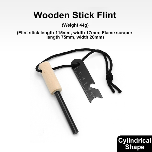 Portable Wooden Handle Magnesium Flint Stick  for Outdoor Wilderness Survival tools Camping Equipment