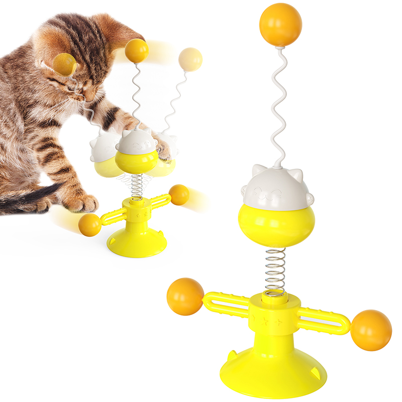 Household Pet Toys Cat Spring Leakage Ball Play Carousel Tray Tease