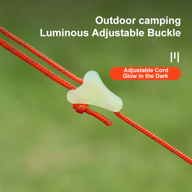 Non-slip Adjustment Buckle Fluorescent Self-luminous Tent Wind Rope Buckle Plastic Triangle for Outdoor Canopy Accessory