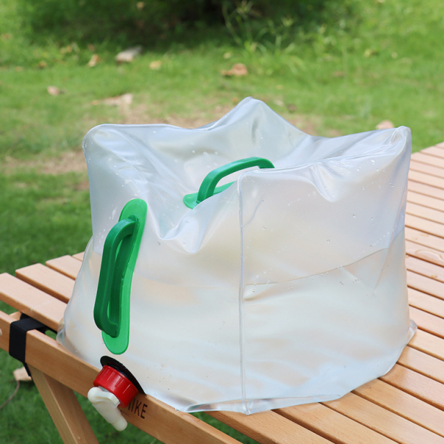 20L Portable Folding Water Storage Bag PVC Bucket with Valve Supplies for Outdoor Camping