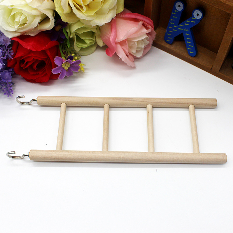 Parrot Toys Natural Wooden Toys Climbing Ladders for Bird Cage Accessories