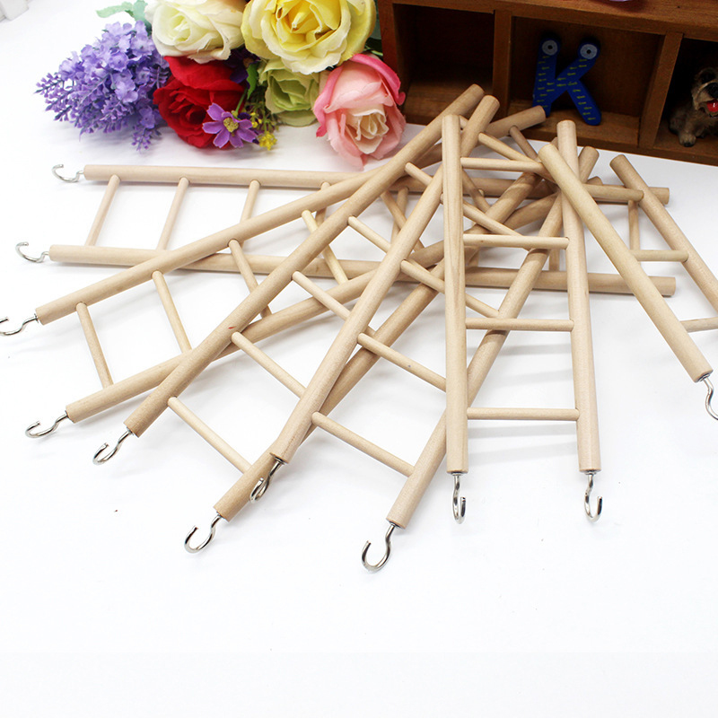 Parrot Toys Natural Wooden Toys Climbing Ladders for Bird Cage Accessories