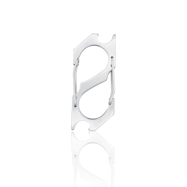 Stainless Steel Keychain Multifunctional Buckle with Bottle Opener S-shaped Climbing Hang Belt Buckle Hooks for Outdoor Mountaineering