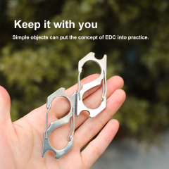 Stainless Steel Keychain Multifunctional Buckle with Bottle Opener S-shaped Climbing Hang Belt Buckle Hooks for Outdoor Mountaineering