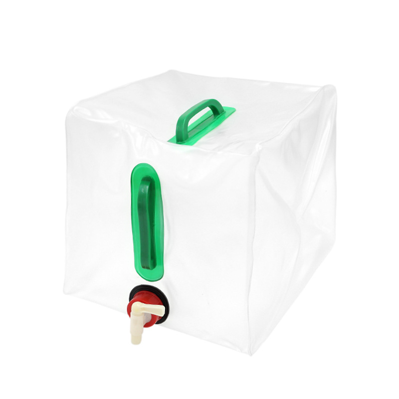 20L Portable Folding Water Storage Bag PVC Bucket with Valve Supplies for Outdoor Camping