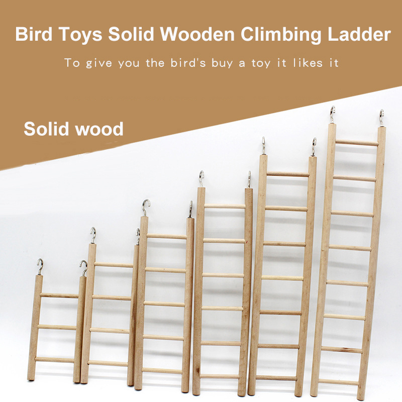 Parrot Toys Natural Wooden Toys Climbing Ladders for Bird Cage Accessories