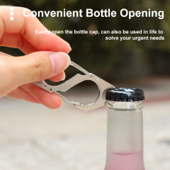 Stainless Steel Keychain Multifunctional Buckle with Bottle Opener S-shaped Climbing Hang Belt Buckle Hooks for Outdoor Mountaineering