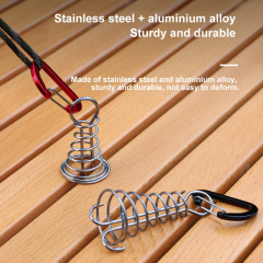 Stainless Steel Fixed Tent Rope Buckle Plank Hook Spring Wind Rope for Hanging Camping