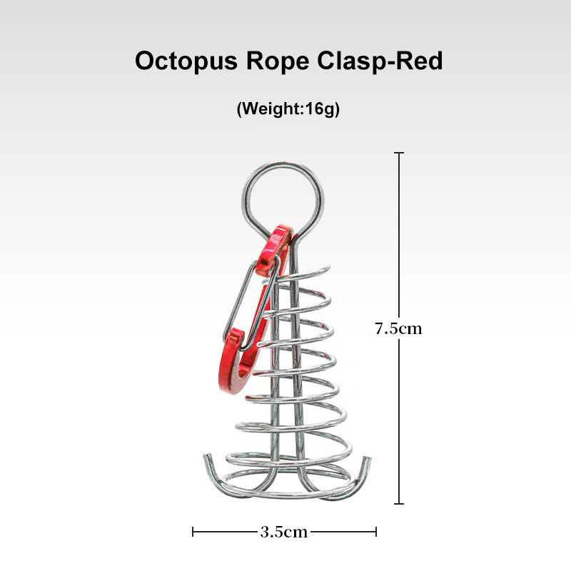 Stainless Steel Fixed Tent Rope Buckle Plank Hook Spring Wind Rope for Hanging Camping