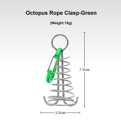 Stainless Steel Fixed Tent Rope Buckle Plank Hook Spring Wind Rope for Hanging Camping