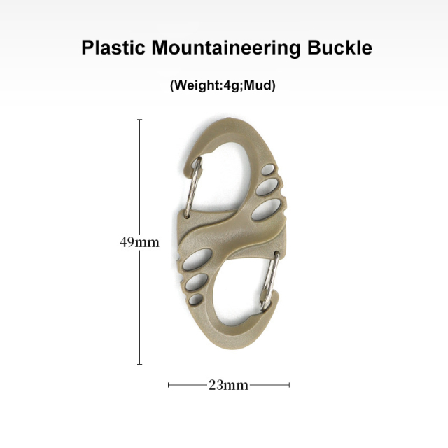 Outdoor Sports Hollowed out Plastic Buckle Keychain for Camping Hiking