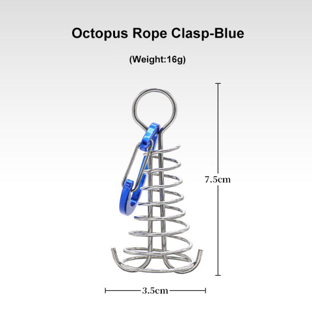 Stainless Steel Fixed Tent Rope Buckle Plank Hook Spring Wind Rope for Hanging Camping