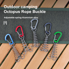 Stainless Steel Fixed Tent Rope Buckle Plank Hook Spring Wind Rope for Hanging Camping