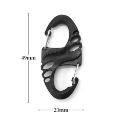 Outdoor Sports Hollowed out Plastic Buckle Keychain for Camping Hiking