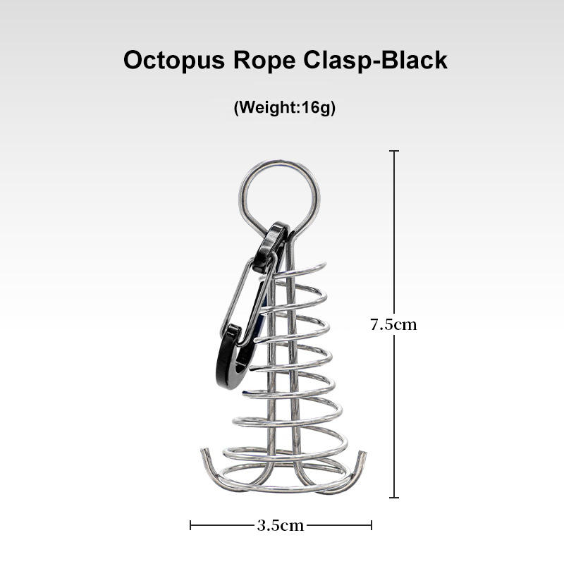 Stainless Steel Fixed Tent Rope Buckle Plank Hook Spring Wind Rope for Hanging Camping
