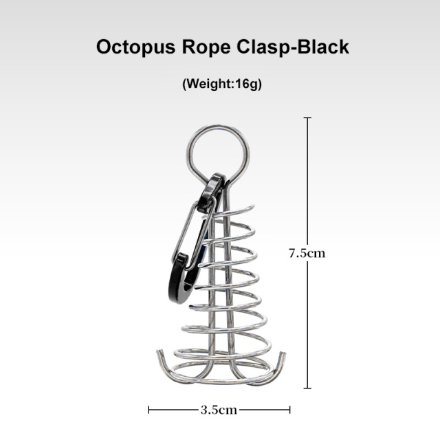 Stainless Steel Fixed Tent Rope Buckle Plank Hook Spring Wind Rope for Hanging Camping
