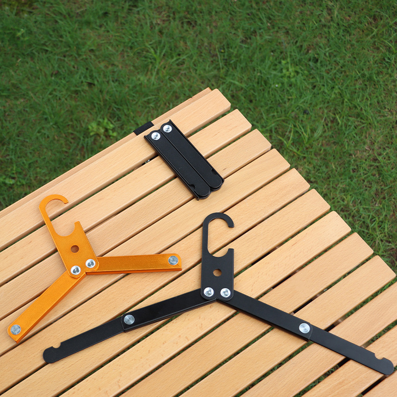Aluminium Alloy Folding Drying Rack Home Camping Self-Driving Travel Simple Tri-fold Camping Hangers