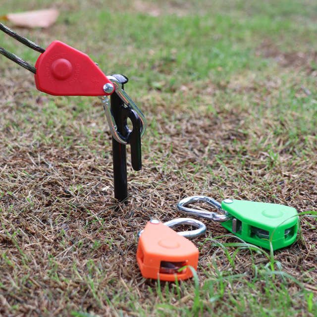 Metal Pulley Rope Buckle Tent Canopy Adjustable Lift Small Hook Tight Rope Device for Outdoor Camping