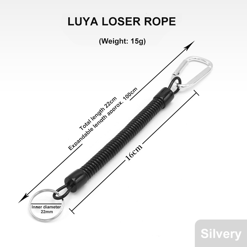 Plastic Black Retractable Spring Coil Spiral Stretch Chain Keychain Key Ring For Men Women Key Holder for Hanging Camping