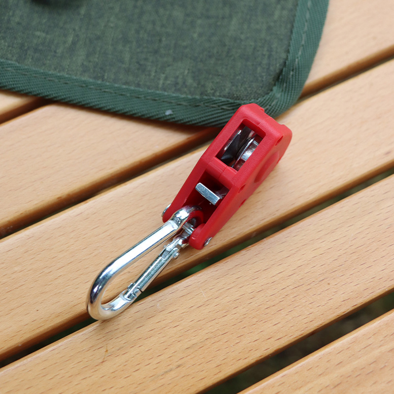 Metal Pulley Rope Buckle Tent Canopy Adjustable Lift Small Hook Tight Rope Device for Outdoor Camping