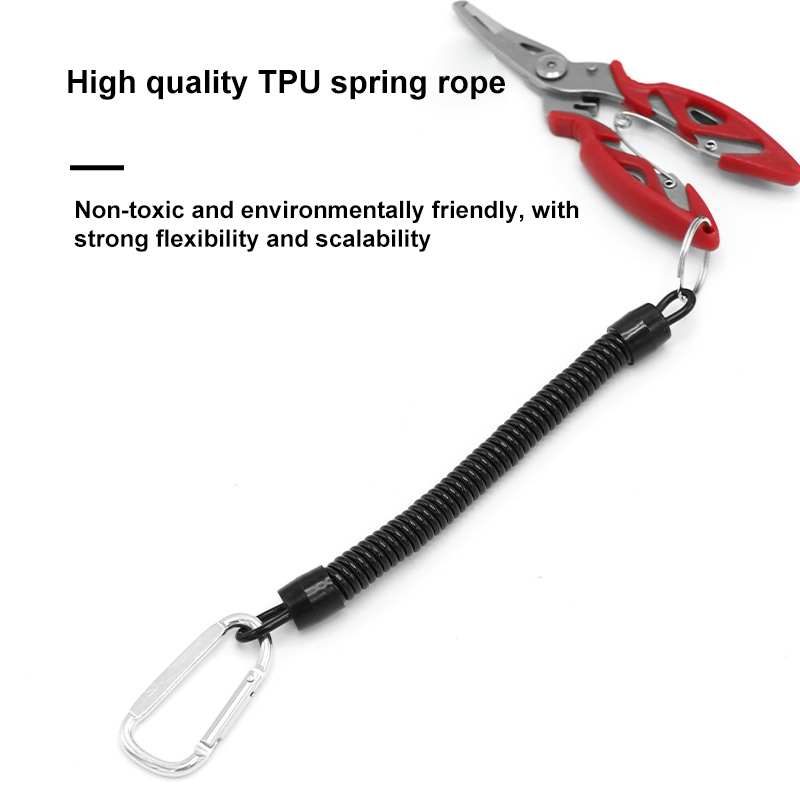 Plastic Black Retractable Spring Coil Spiral Stretch Chain Keychain Key Ring For Men Women Key Holder for Hanging Camping