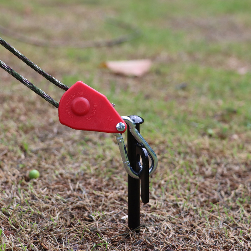 Metal Pulley Rope Buckle Tent Canopy Adjustable Lift Small Hook Tight Rope Device for Outdoor Camping