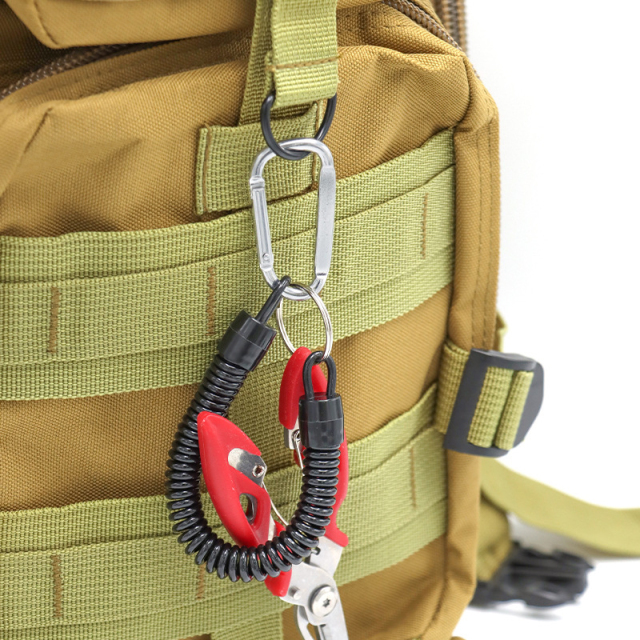 Plastic Black Retractable Spring Coil Spiral Stretch Chain Keychain Key Ring For Men Women Key Holder for Hanging Camping