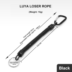 Plastic Black Retractable Spring Coil Spiral Stretch Chain Keychain Key Ring For Men Women Key Holder for Hanging Camping