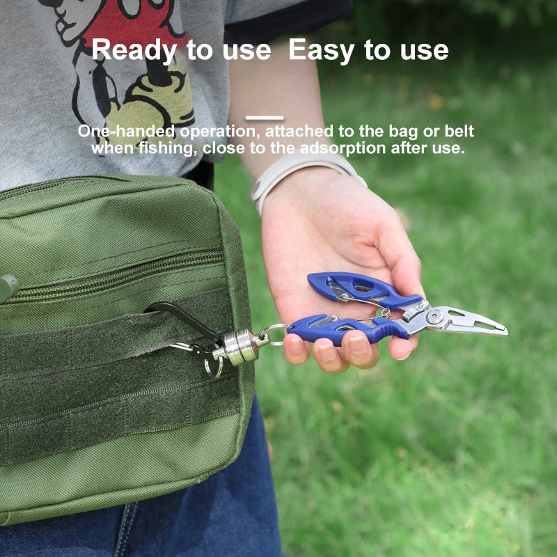 Stainless Steel Magnetic Retractable Rope Lanyard Metal Mountaineering Buckle Wire Rope Keychain