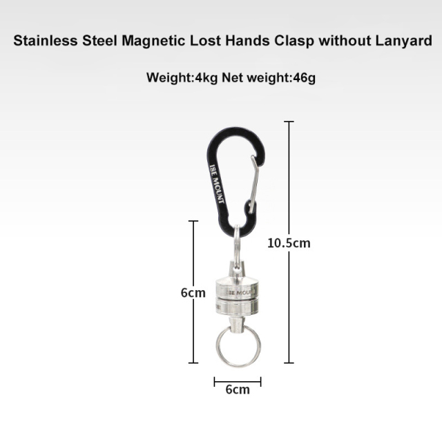 Stainless Steel Magnetic Retractable Rope Lanyard Metal Mountaineering Buckle Wire Rope Keychain