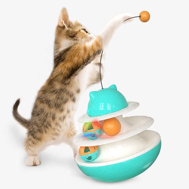 Pet Supplies Interactive Food Container Cat Sticks Leakage Rotary Table Ball Toys