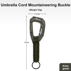 Outdoor Hiking Keychain Umbrella Rope Braided D-shaped Plastic Hook Water Bottle Hanging Anti-loss Buckle