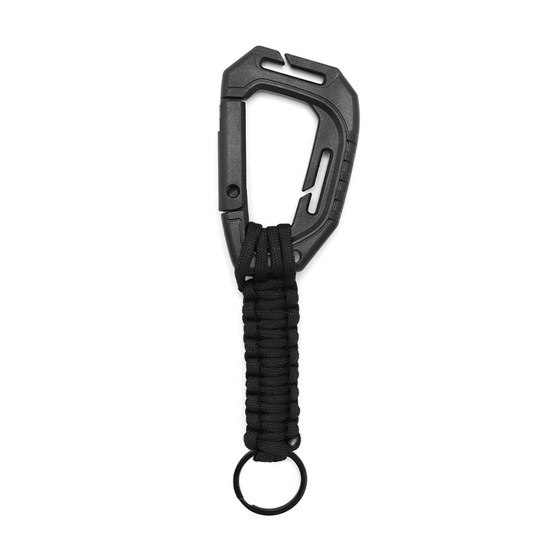 Outdoor Hiking Keychain Umbrella Rope Braided D-shaped Plastic Hook Water Bottle Hanging Anti-loss Buckle