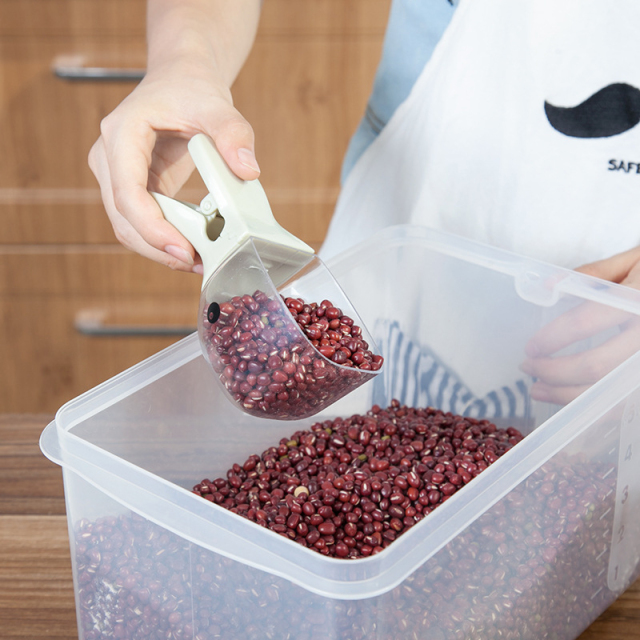 Multifunctional Dog Cat Food Shovel Spoon Feeding Spoon Sealed Bag Clip Creative Measuring Cup Curved Design Easy To Clean
