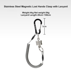 Stainless Steel Magnetic Retractable Rope Lanyard Metal Mountaineering Buckle Wire Rope Keychain